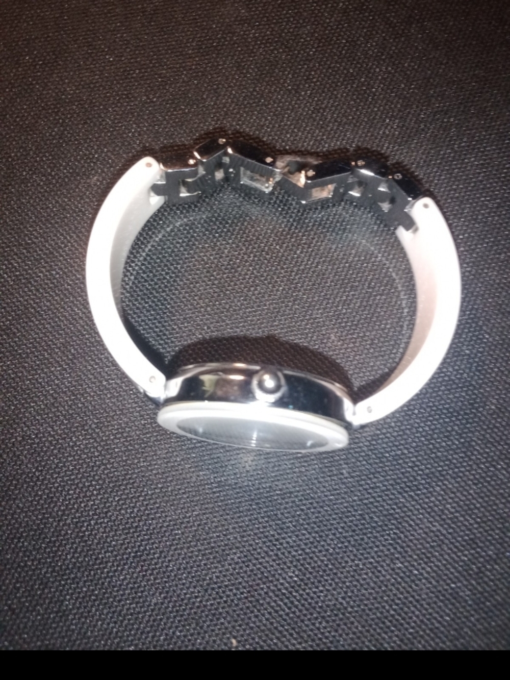 Anne Klein Silver Tone Watch with White Band